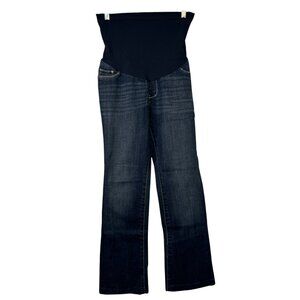 Indigo Blue Premium Denim Maternity Jeans With Belly Band Size S